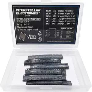 EEPROM 메모리 칩 IC 모음 SMD SOP8 256B 512B 1MB 24C02 24C04 24C08 24C16 24C32 24C64 60개