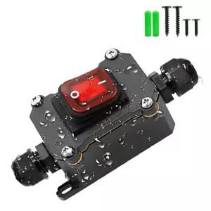 빨간색 라이트 로커 버튼이 있는 IP67 방수 인라인 스위치 AC/DC 20A-125V 16A-250V 30A-24V 35A-12V