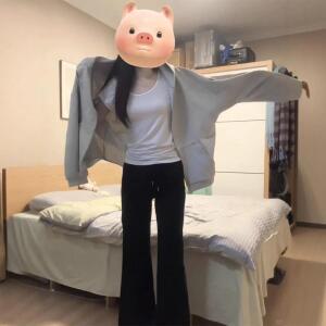 피로달 여성 후드 봄 가을 살구 집업 카디건 상의