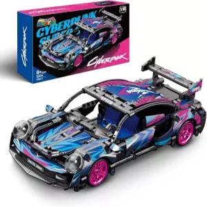 누에리스 1 18 테크니컬 슈퍼 스포츠카 모델 세트 - 455 PCS 사이버펑크 MOC 빌딩 블록 자동차 경주