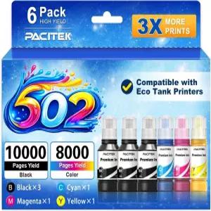 Epson용 502 Ink Refill Bottles for ET-2850 ST-2000 및 ETS 2750 4850 270000 3700 프린터 팩 교체