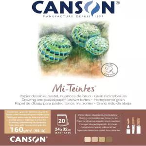 CANSON Mi-Teintes 컬러 드로잉 160gsm 24x32cm 종이 팩 양면 허니콤 파인 그레인 패드 접착 짧은 면