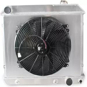 1963-1966 1964년형 선풍기 포함 3열 알루미늄 라디에이터 쉐보레 C10 C20 C30 픽업트럭 폰티악 카탈리나