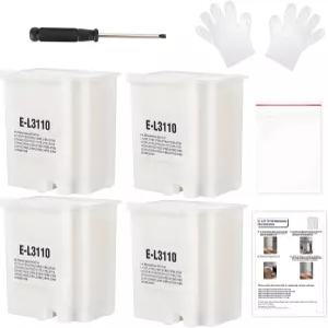 HEROMA 4pcs 폐잉크 패드 교체 EPSON 에코탱크 ET-2800 L3110 L3250 L3150 프린터 제로잉 소프트웨어 포함
