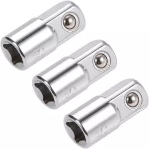 rachet 렌치용 uxcell 3개 1/4인치 드라이브(F) x 3/8인치(M) 소켓 어댑터 여성용에서 남성용 Cr-V