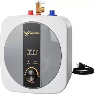 2.5갤런 미니 탱크 온수기 전기 1500W 110V/120V 디지털 디스플레이 및 압력 완화 밸브가 있는 언더 싱크