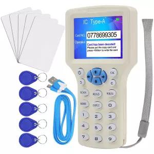 LEXI ID IC HID NFC 리더 125KHz 13.56MHz 10 주파수 RFID 액세스 라이터/리더/복제기 키포브 카드