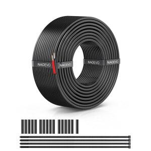 NAOEVO 20 게이지 와이어 2 도체 주석 도금 구리 전선 30피트 | PVC 절연 12V 저전압 높은 전도성 자동차 해양 스피커 트레일러 램프용 유연한 AWG