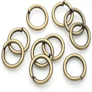 크래프트밈어 오픈 점프 링 DIY 보석 찾기 공예 액세서리를 위한 스플릿 커넥터 6.4mm x 100개 앤티크 황동