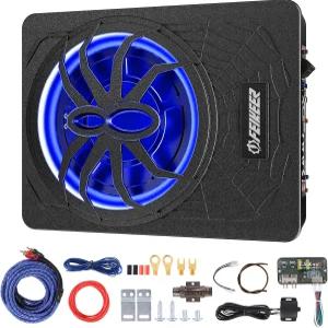 2026 10인치 1200W 언더시트 차량 서브우퍼 멀티컬러 LED 조명 딥 베이스 강화 기능 멜로디로 역동적인