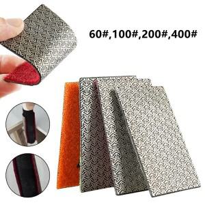 1pc 다이아몬드 핸드 폴리싱 패드 60-400Grit 타일 유리 연마 연삭 블록 샌딩 디스크 사각형 전기 도금 와
