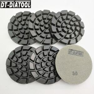 DT-DIATOOL 6개세트 4인치Dia100mm Grit50 다이아몬드 콘크리트 연마 패드 건식 바닥 재생 레진 본드 샌딩