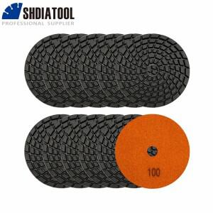 SHDIATOOL 9개 다이아몬드 콘크리트 연마 패드 직경 100mm 레진 본드 바닥 재생 샌딩 디스크 세트 4인치 폴