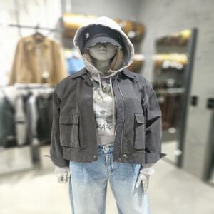 버커루  여성  소매 탈부착 카고 점퍼  B241JP540P