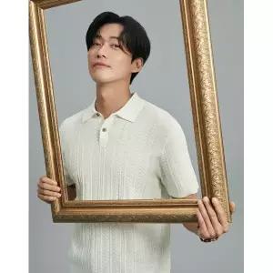 [하프클럽/] 케이블 솔리드 폴로에리 반팔 니트_MIUBS4M2391