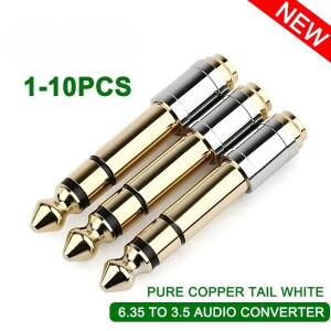 잭6.35mm 남성 플러그에서 3.5mm 여성 커넥터로 헤드폰 앰프 오디오 어댑터 마이크 기타 AUX 6.35에서 변환