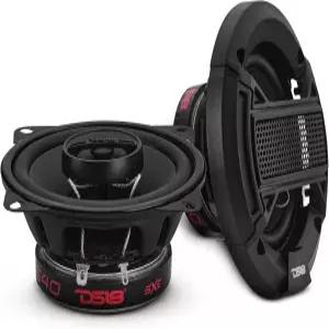 DS18 S40 4인치 자동차 오디오 동축 스피커 쌍 - 120W 최대 40W RMS 4옴 양방향 그릴 블랙 매트 스틸