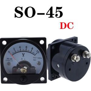 SO-45 DC Anlog 전압계 1V2V3V5V10V15V20V30V40V50V100V150V200V250V300V400V450V500V 패널 미터