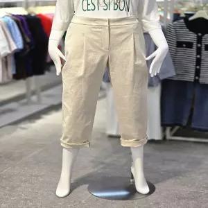 꼼빠니아행복한 여성 7부 반바지 슬랙스 아이보리 CAFW9WPL030