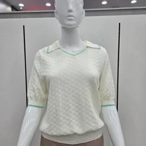 꼼빠니아카라넥. 다이아몬드 니트 반팔 티셔츠_CJ