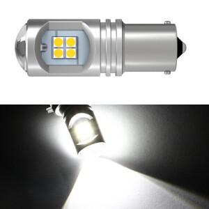 EURS 1PCS 1156 P21W BA15S BAY15D 3030-12smd Len 6000K 2400LM Led 자동차 전구 램프 역방향 후면 조명