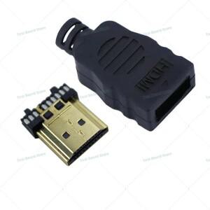 HDMI 금도금 납땜 수 단자 커넥터, 플라스틱 케이싱 포함, 조인트, 수리 키트, 1 세트