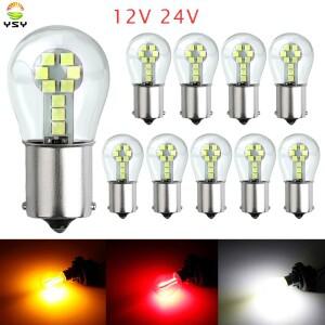 10pcs 1156 BA15S P21W BAY15D LED 전구 자동차 브레이크 테일 스톱 램프 3030 칩 18SMD 신호등 12V 24V