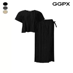 플리츠 반팔 블라우스 앤 팬츠 셋업 GQ4ST011F 440793 GGPX