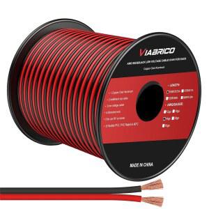 VIABRICO 14AWG 100피트 전선 케이블 2도체 빨강-검정 연결 LED 조명 스트립 유연한 연장 코드 14게이지 구리 피복 알루미늄 12V/24V DC
