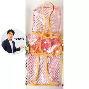지금 필요한 강아지판초우비 핑크 우비 2XL 투명 후드 1P 강아지