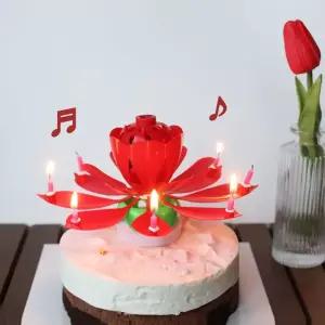 멜로디 연꽃 생일 축하 폭탄 회전 촛불 꽃 초 5color 예쁜초 생일촛불