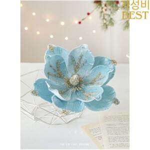 고급스러운 플러시 24CM 크리스마스 꽃 부드러운 플로킹 질감과 천 소재로 제작되어 계절별 홈 스타일링에