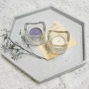 [하프클럽/셀럽하우스]집꾸미기 캔들홀더 식탁조명 촛대 양초받침 유리물결