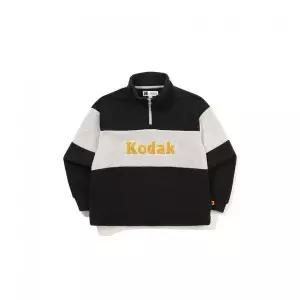 코닥키즈 컬러블럭 마이크로플리스 반집업 맨투맨 키즈 BLACK 424697