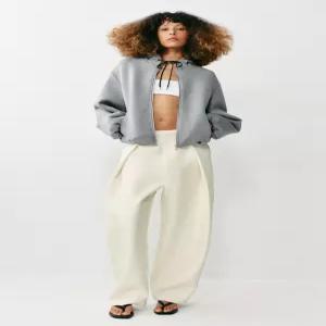 ZARA 후드 봄버 스웨트셔츠 - 그레이 3046/040/812