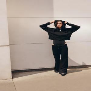 ZARA 인터록 후드 스웨트셔츠 - 블랙 3641/814/800