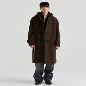 무신사 스탠다드 울 블렌드 오버사이즈 더플 코트 바로크 브라운 1007970