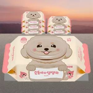 순둥이 와 댕댕이 베이직 물티슈 캡형 80개입 24개