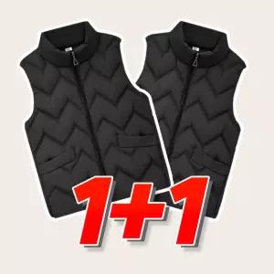 1+1 따뜻한 조끼 패딩 여성 경량 누빔 다운 베스트
