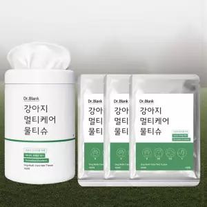 닥터블랭크 강아지 멀티케어 산책 물티슈 원통형 100p + 리필용 300