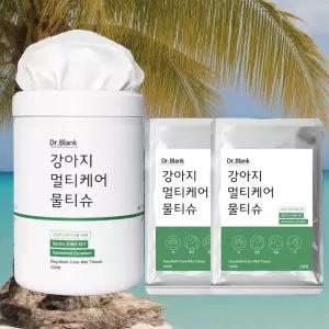 닥터블랭크 강아지 멀티케어 산책 물티슈 원통형 100p + 리필용 200