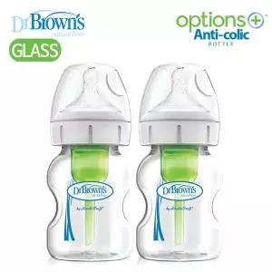 닥터브라운 닥터브라운 와이드넥 옵션스플러스 유리젖병 150ml(2P)