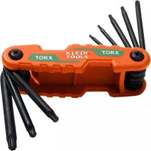 Klein Tools 70540T 컴팩트 폴딩 Torx 키 세트 8개 T9~T40 산업용 강도 열처리 합금강