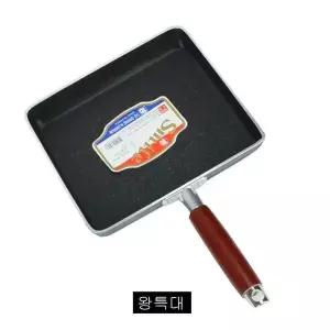 [제이큐]나무손잡이 사각 후라이팬 왕특대