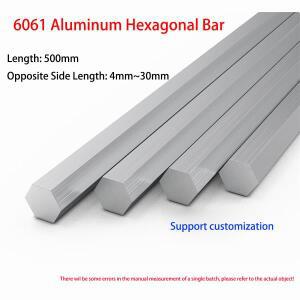 6061 알루미늄 육각 막대 500mm 길이 바 반대 측 4mm-30mm