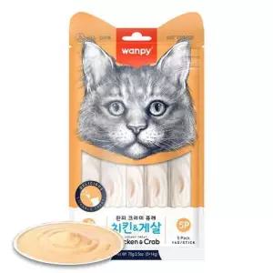 고양이 크리미 퓨레 간식 치킨 게살 5개입 1P 스틱 고양이스틱