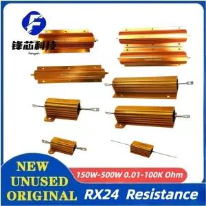 RX24 150W 200W 250W 300W 500W 파워 메탈 쉘 알루미늄 골드 저항기 1R 2R 5R 6R 8R 10R 15R 20R 30R 40R 1