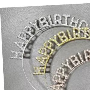 생일축하 생일파티 반짝이 큐빅 스티커사진 머리띠 헤어밴드