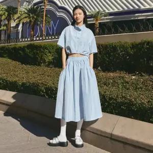 랩 (SET-하의) 스트링 밴드 롱 스커트(AQ2WS463)