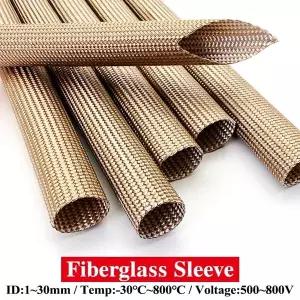 1  30mm 꼬임형 유리섬유 슬리브 800도씨 고온 화학 유리 절연 소프트 파이버 튜브 슬리빙 와이어 랩